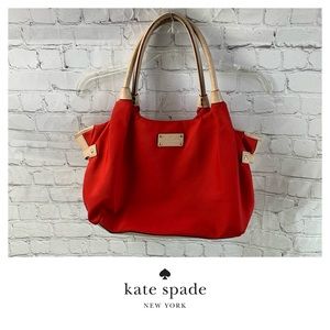 KATE SPADE ♠️ STEVIE NYLON AND LEATHER SATCHEL